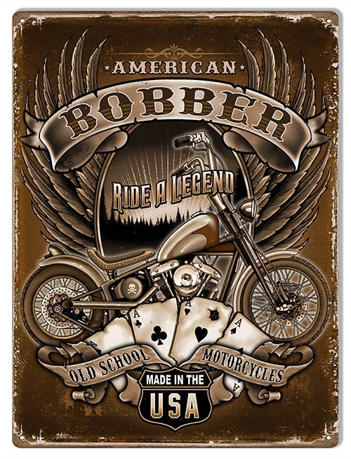 American Bobber Old School Motorcycles Metal Art By Steve McDonald