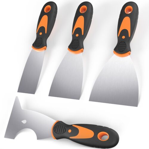 Putty Knife Set 4pcs Filling Paint Wallpaper Scraper Stripper Flexible Blade UK - Picture 1 of 10