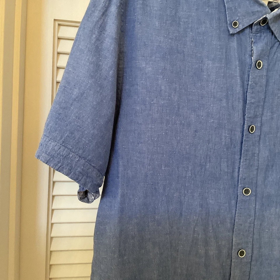 Report Collection Shirt Men’s L Blue Short Sleeve Casual Button Front - Image 4 of 4