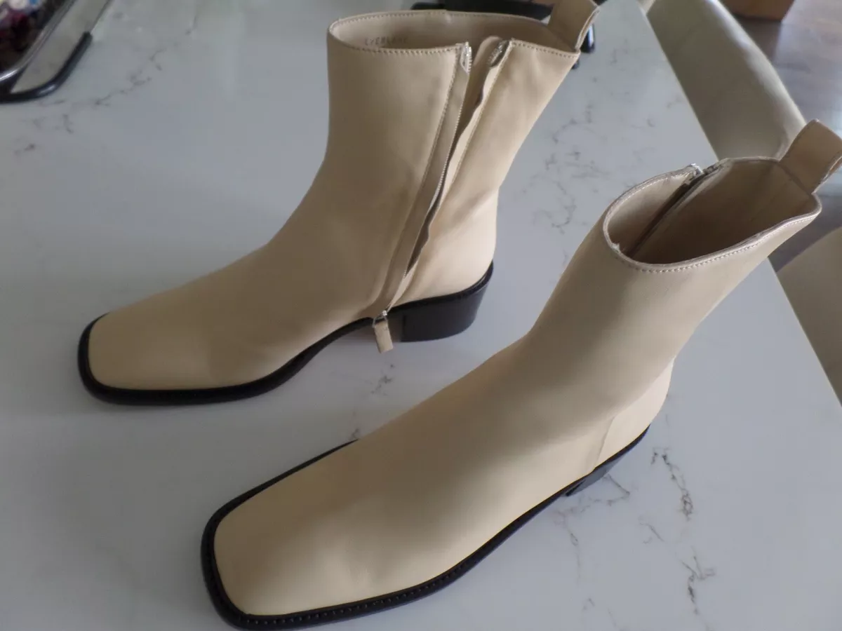 Cream colored shop ankle booties