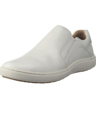 Clarks Womens Sneakers Nalle Stride White Leather Slip On Shoes Uk D  40 UK
