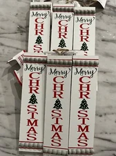 Old East Main (6)  Merry Christmas Wooden Ornaments   (new With Defect)