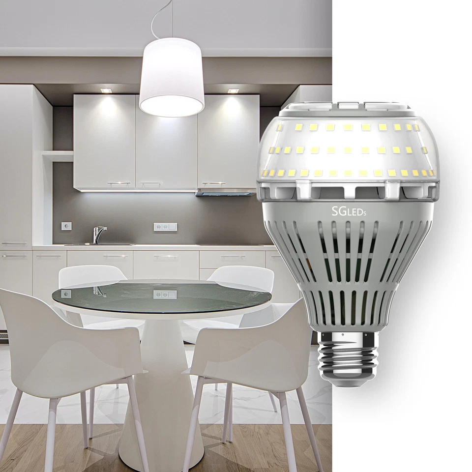 2 pcs LED Light Bulb 250W Equiv. 27W 3500lm 5000K Clear White E26 Energy Saving - Image 2 of 4