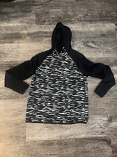 Nike Therma-Fit Women's Hoodie Black Camo Wave Print Sweatshirt Size Large