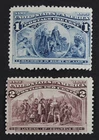 CKStamps: US Stamps Collection Scott#230 231 1c 2c Columbian Mint NH OG