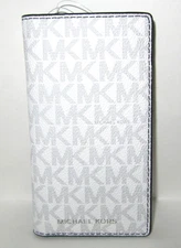 Michael Kors Cooper Large Folding Bright White Logo Credit Card Holder NWT $98