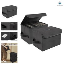 7 Inch Vinyl Storage Box Set of 2 Stackable Dustproof Cases for Records