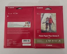 Lot of 2- Canon Photo Paper Plus Glossy II 5"x7" 20 Sheets Per Pack  40 Total 