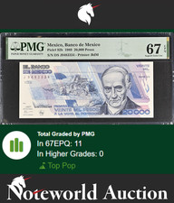 Mexico Banco de Mexico 20000 Pesos 1989 P 92b UNC PMG 67 EPQ TOP POP