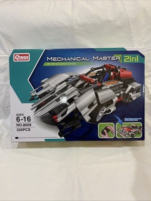 Qihui Mechanical Master 2 in 1 DIY Remote Control Vehicle 8009 326 PCS NEW