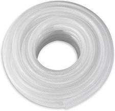 1" ID  10 Ft Heavy Duty Braided Clear Plastic Vinyl Tubing, Flexible High Press