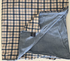 Vintage Ralph Lauren FULL Duvet Cover Blue Plaid Oxford Preppy Cotton 62 x 80