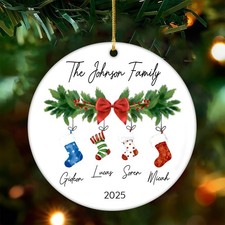 Family Christmas Ornament 2025   Personalized Family of 4
