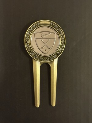 Nike Swoosh Older Vintage Style Divot Tool & 1'' Coin Golf Marker - A Beauty!
