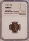 1916-D Lincoln Cent NGC AU58 nice toning