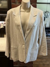 Talbots Women s Cream Linen Blazer Sz 8 Classic Luxury Office