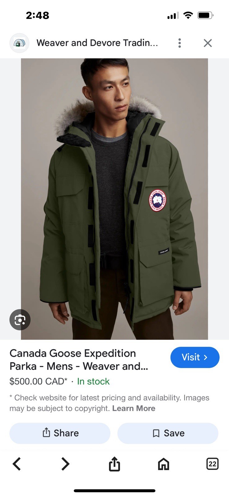 Canada Goose Men's Parka Sneakers Size XL
