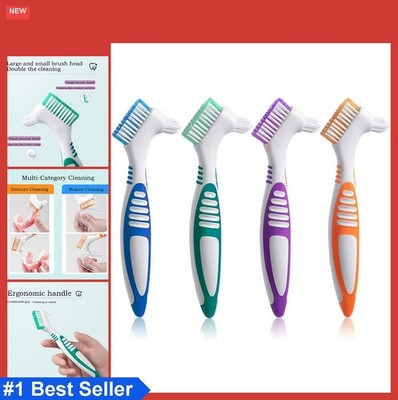 Denture Brush 4 Pack Double Sided Cleaning Brush Set for Dentures Braces