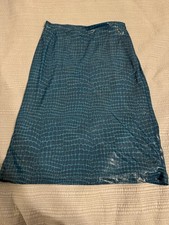 Express Womens Blue Satin Animal Print Straig...