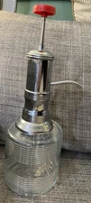 Park Sherman Chrome Glass Liquor Pump Dispenser Vintage 1950s MCM