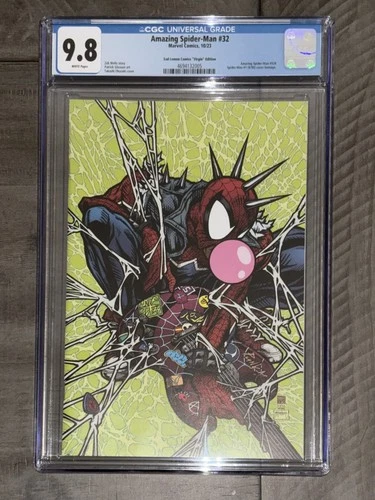 AMAZING SPIDER-MAN #32 CGC 9.8 TAKASHI OKAZAKI SPIDER-PUNK VIRGIN VARIANT-B HOT!