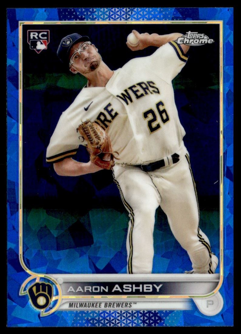 2022 Topps Chrome Sapphire Edition Aaron Ashby Rookie Milwaukee Brewers #78