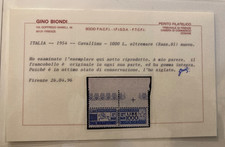 1954 CAVALLINO 1000 LIRE POSTAL PARCELS WHEEL EDGE OF SHEET APPRAISED CVCAR