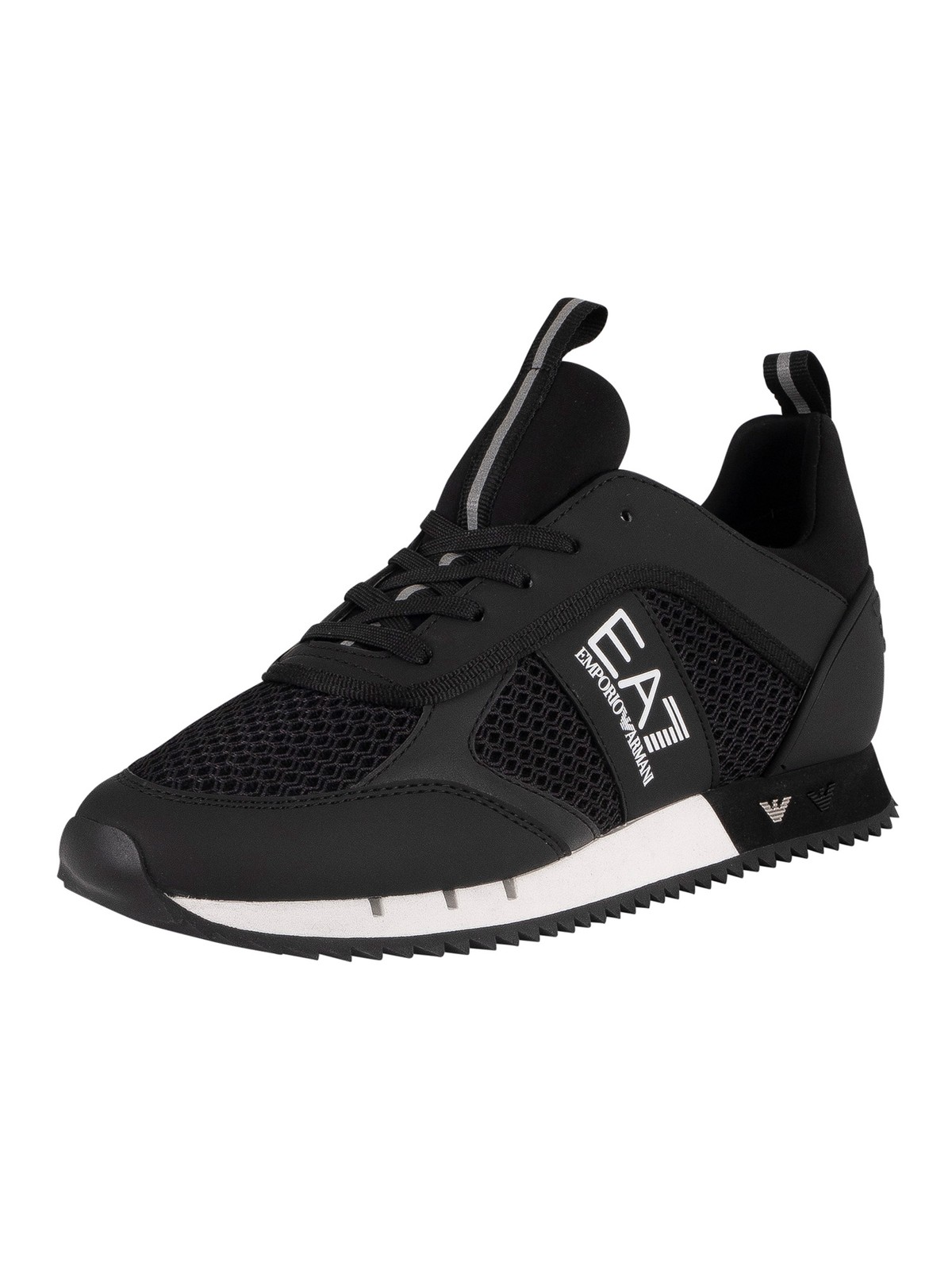 EA7 Woven Trainers, Black/White - 11 UK