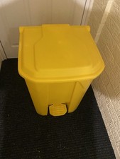 45L Yellow Foot Pedal Bin Waste Dustbin for Kitchen Office Shop Medical Clinical