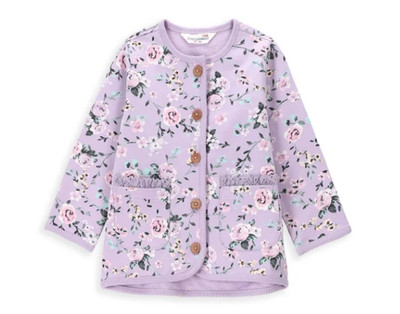 Jacke Gr.74 80 86 Coccodrillo NEU 100% baumwolle lila blumen borte baby
