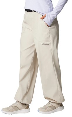 NEW Columbia Omni-Shade Brea Falls Beige Belt Cinch Nylon Pants