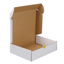 HORLIMER 12x9x4 inches Shipping Boxes Set of 1, White Corrugated Cardboard Ma...