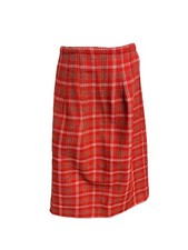 Vintage handmade, mint condition woolen Red and white plaid midi hostess apron.