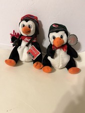 3 Vintage Coca-Cola beanbags plush Penguins And Seal