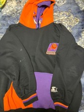 STARTER NBA Phoenix Size XL Suns Double Hoodie Purple Orange Vintage Japan