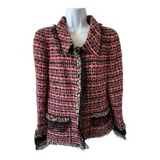Oscar de la Renta Multi Tweed Pattern Jacket - Size 16