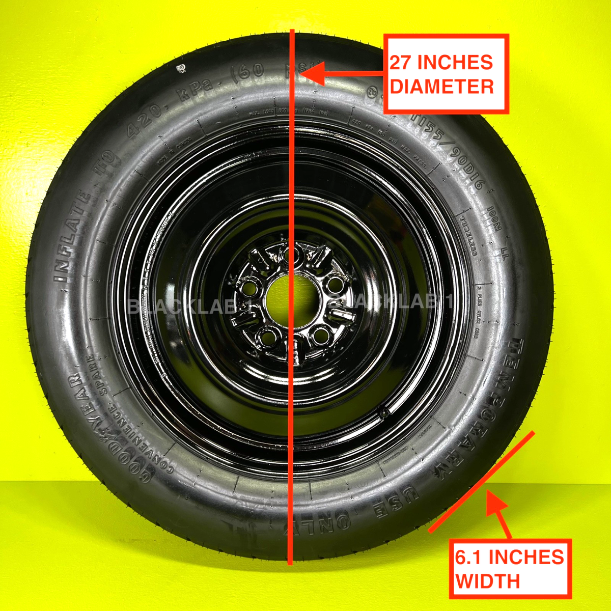 COMPACT SPARE TIRE 155/90-16 FITS:2003 2004 2005 2006 2007 2008