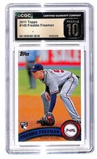2011 Topps #145 Freddie Freeman CGC 10 Pristine Black Label Rookie Card. rookie card picture