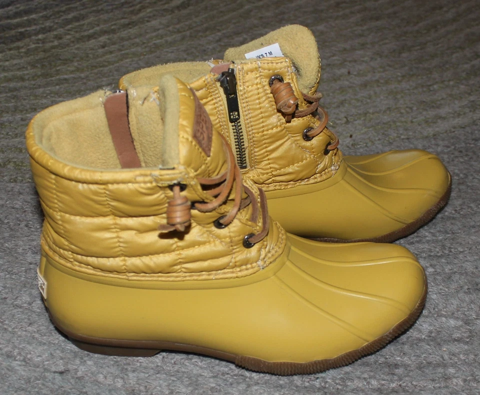 Botas de lluvia SPERRY acolchadas de agua salada para mujer - mostaza - talla 7 M Foto 2 de 4