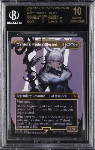 2025 MTG FINAL FANTASY COMMANDER Y'SHTOLA, NIGHT'S BLESSED BGS 10 BLACK LABEL