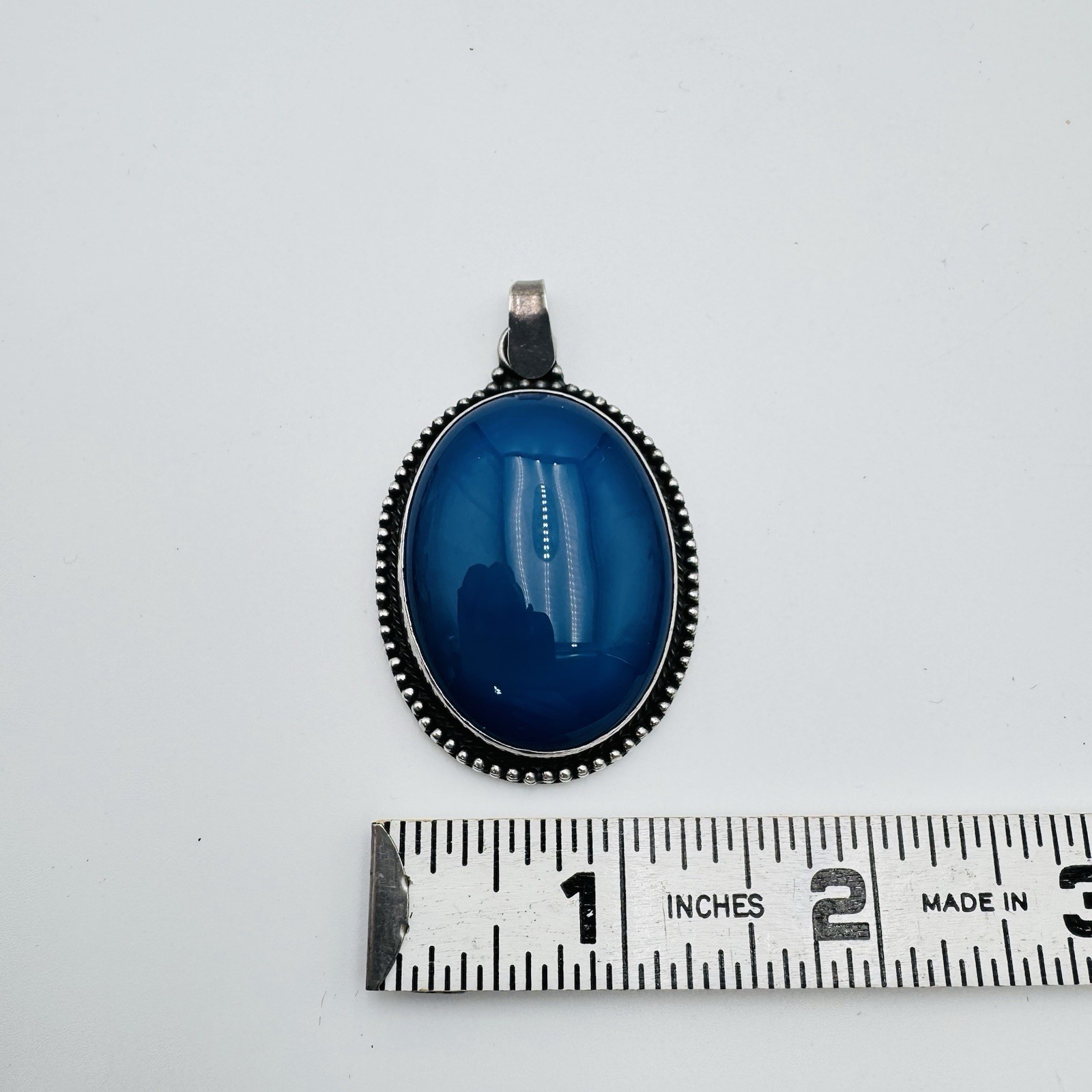 Solid 925 Sterling Silver Chalcedony Pendant Neck… - image 3