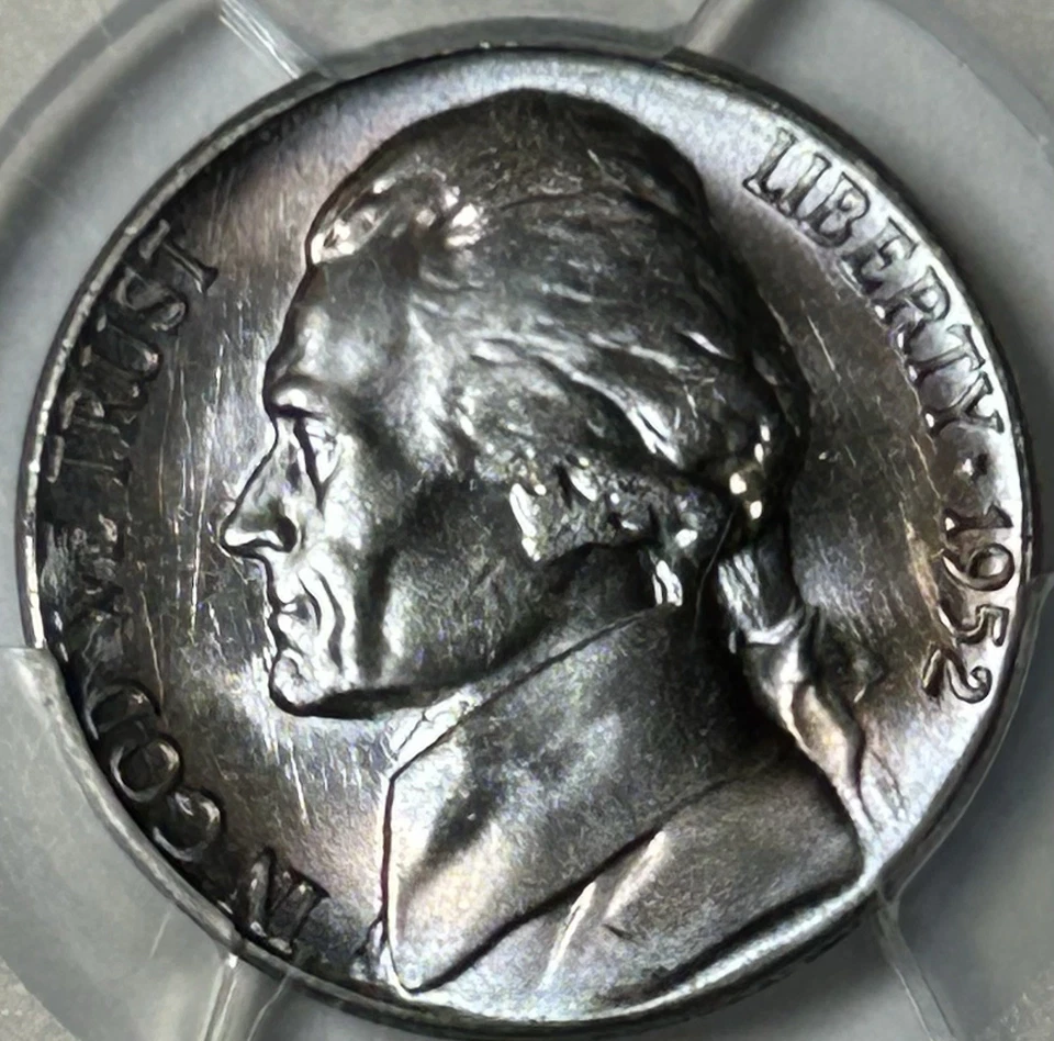 1952-S Toned Jefferson Nickel PCGS MS66+ Excellent Eye Appeal! Huge Jump In MS67 - Image 2 of 4