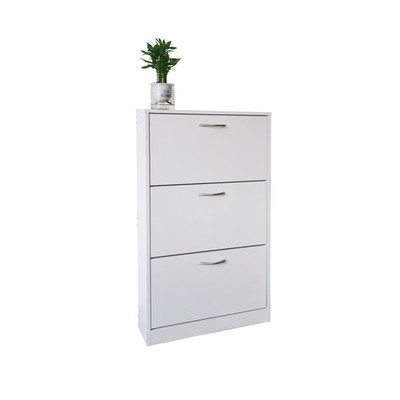 Shoe Cabinet for Entryway, White Narrow Shoe Storage Cabinet Flip Down Shoe