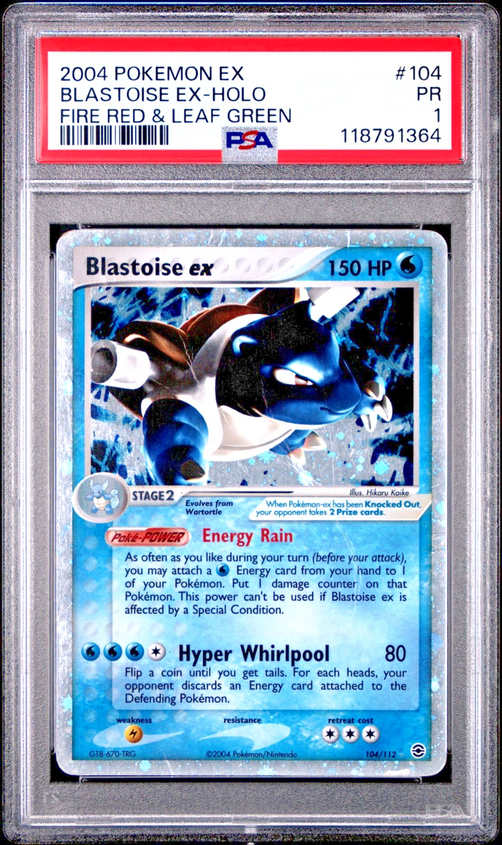 PSA 1 PR 2004 Pokemon EX Fire Red & Leaf Green Blastoise EX Holo