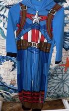 Marvel Avengers Captain America Boys Size 8 One Piece Sleeper Jogger Zip Up