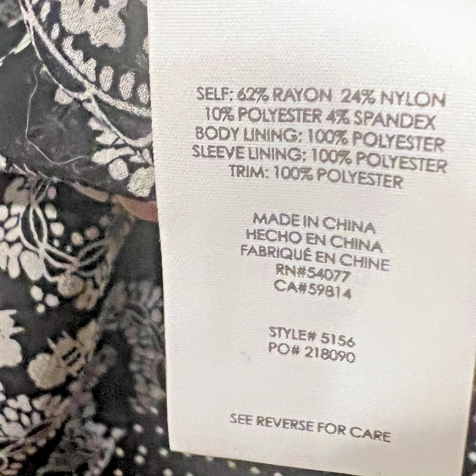 Cabi Black & White Dot Jacket, Size 4, Lined, 3/4 Sleeve - Image 4 of 4