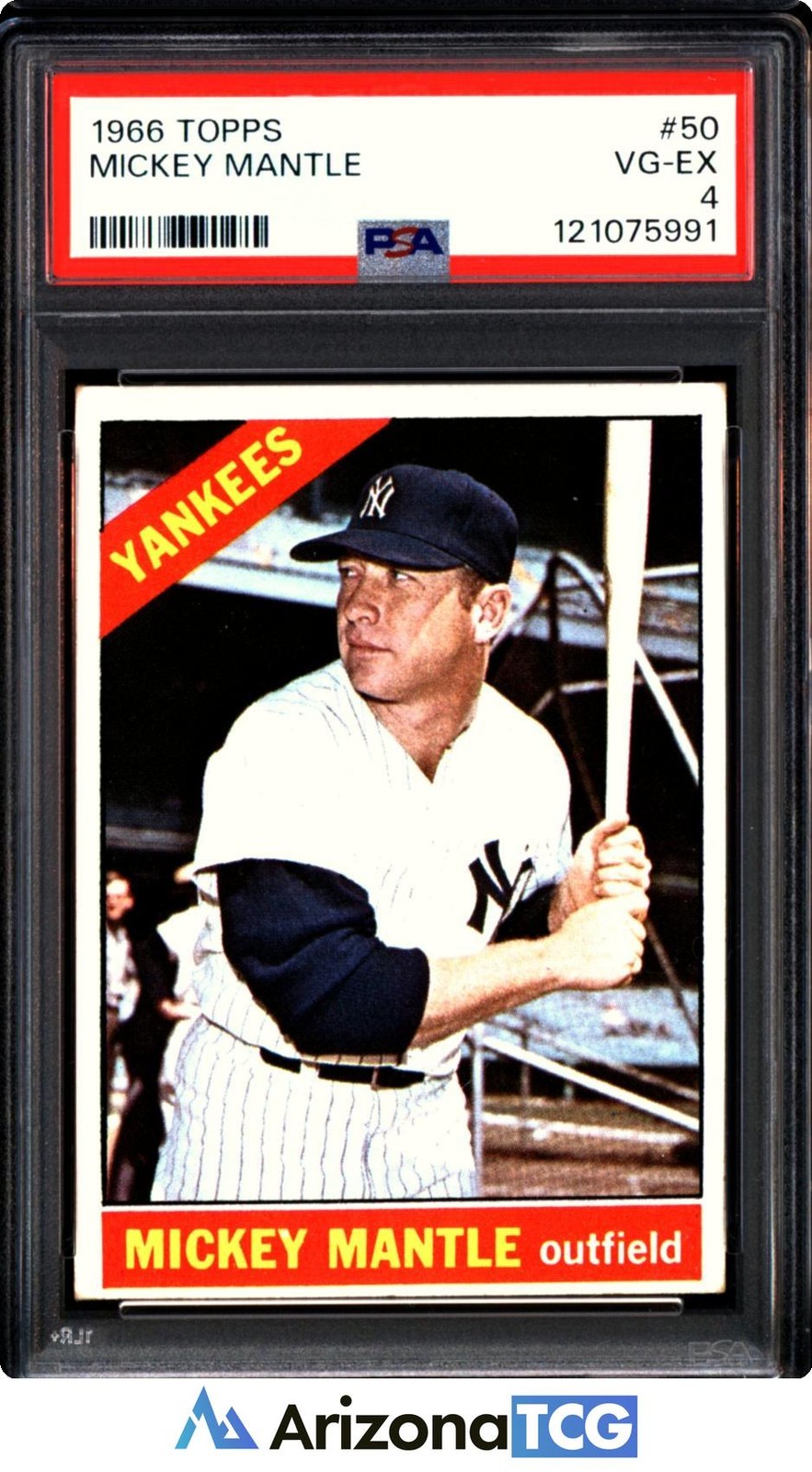 1966 Topps Mickey Mantle 50 New York Yankees PSA 4