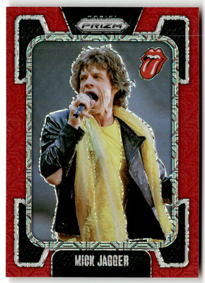 2025 Panini Prizm The Rolling Stones No. 42 Mick Jagger Red Mojo Prizm 61/99