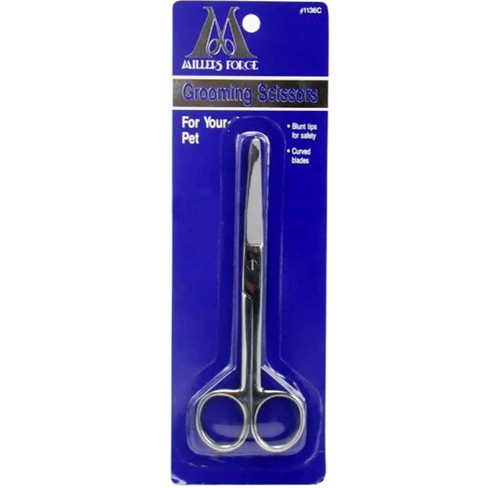 5.75-Inch Curved Pet Grooming Scissors, Blunt Tip, Safe, Dog, Cat, Face, Paws