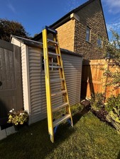 Werner 8 Tread LT Swing/Back Fibreglass Yellow Stepladder Used Good Condition